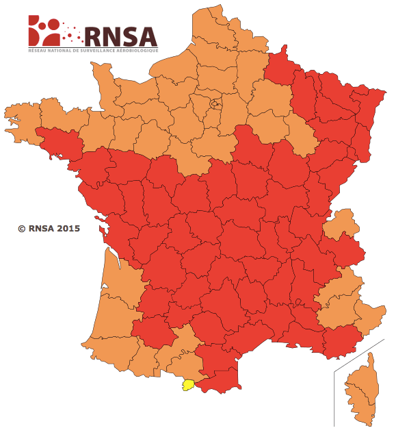 Carte Graminées Allergies les graminées poursuivent leur progression
