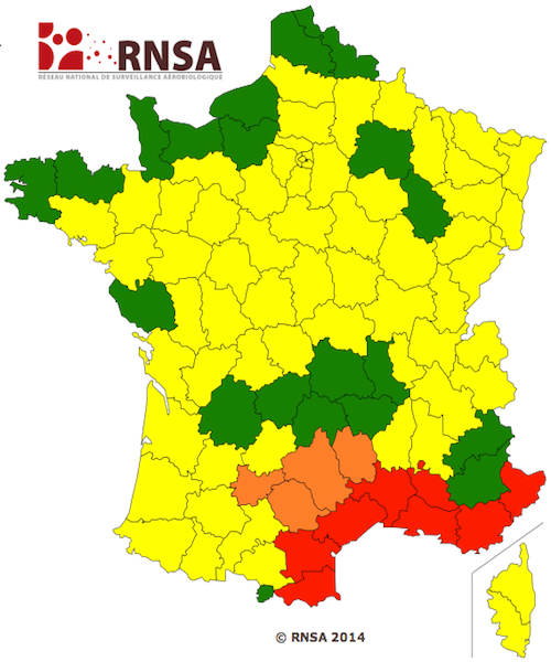 Pain Points Liés À La Carte Allergie En France Pollens la carte de France des allergies