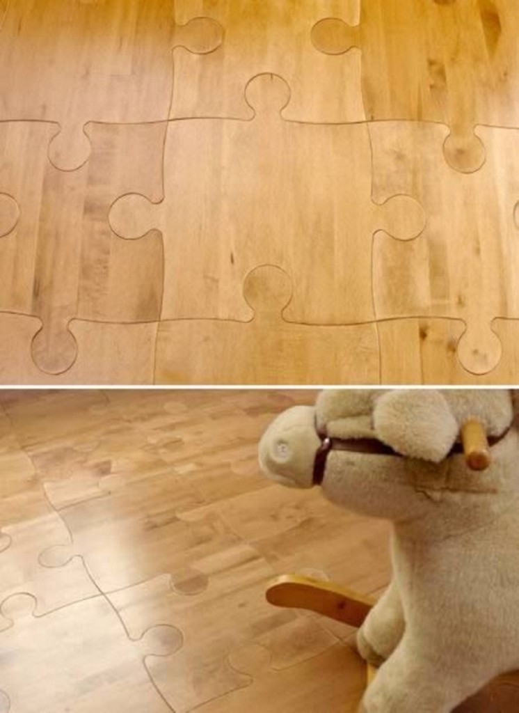 Puzzle Piece Wood Flooring They connect like puzzle pieces, and are