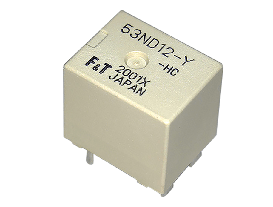 12 V DC PCB relay features 50 A to 14 V DC switching capability Power
