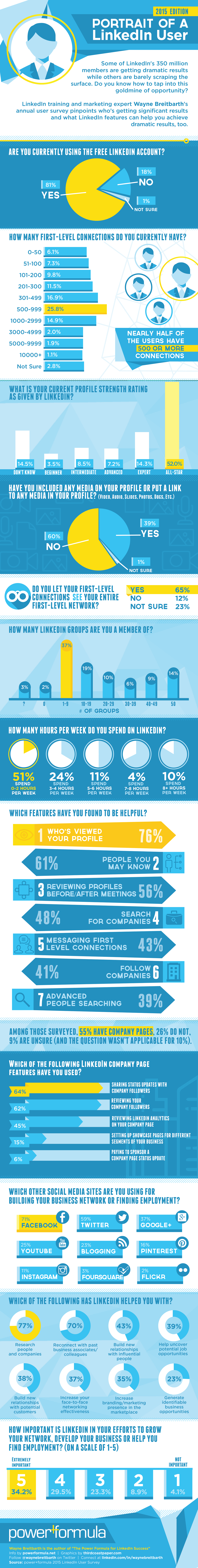 LinkedIn Infographic Portrait of a LinkedIn User 2015