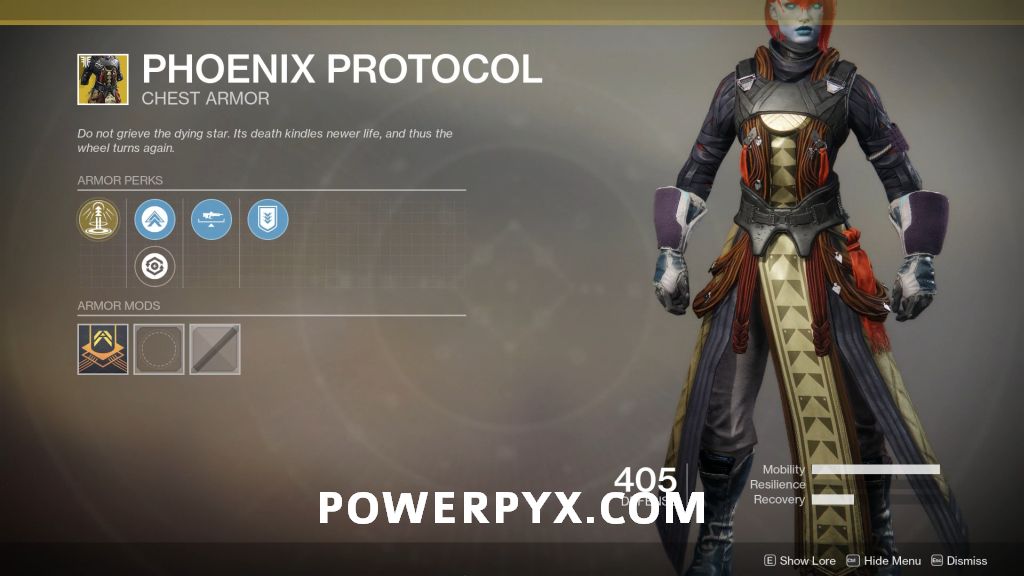 Destiny 2 Forsaken Exotic Phoenix Protocol (Warlock Chest Armor)