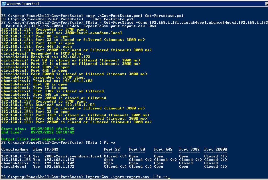 Check for open TCP ports using PowerShell Svendsen Tech Blog