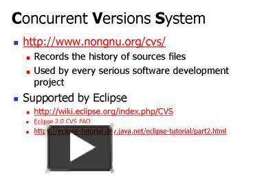 Concurrent Versions System presentation | free to view