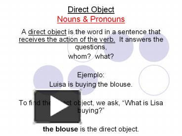 PPT – Direct Object Nouns PowerPoint presentation | free to view - id