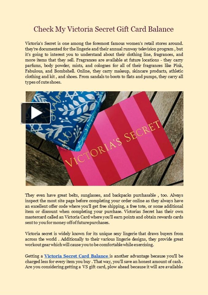 PPT Check My Victoria Secret Gift Card Balance PowerPoint