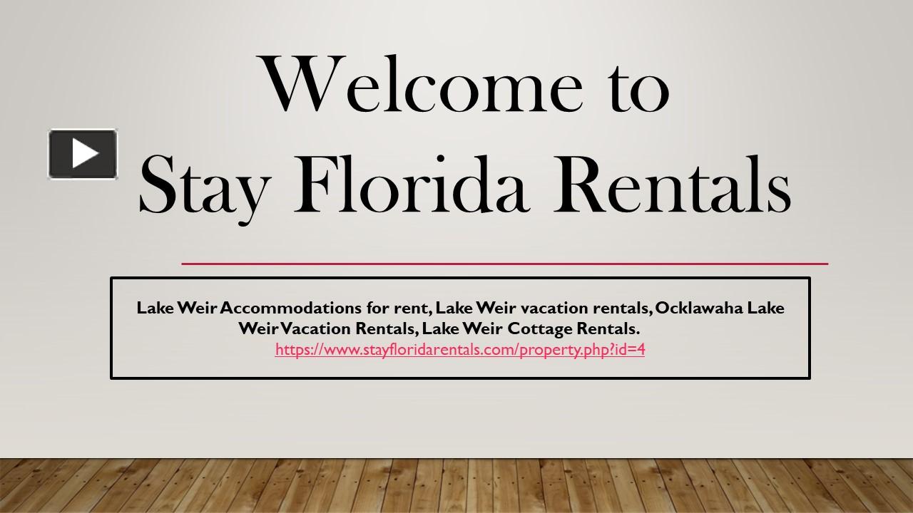 PPT Lake Weir Cottage Rentals PowerPoint presentation free to
