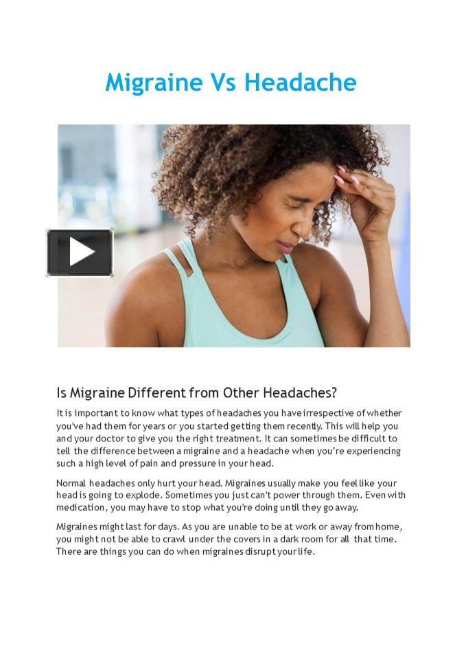 PPT Difference Between Migraine and Headaches PowerPoint presentation