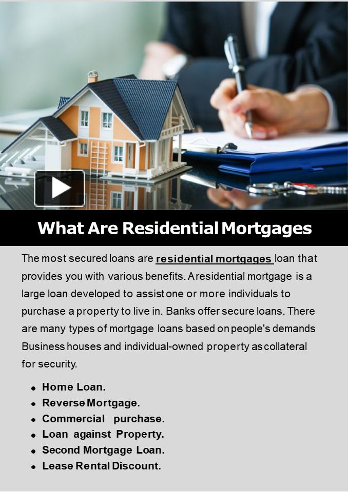 PPT What are Residential Mortgages PowerPoint presentation free to