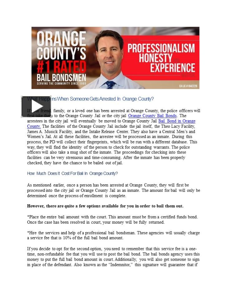 PPT Orange County Bail Bonds PowerPoint presentation free to