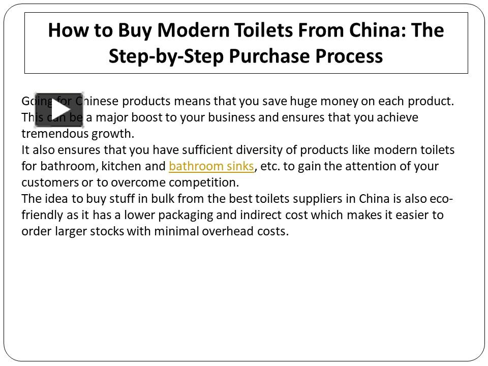 PPT How to Buy Modern Toilets From China The StepbyStep Purchase
