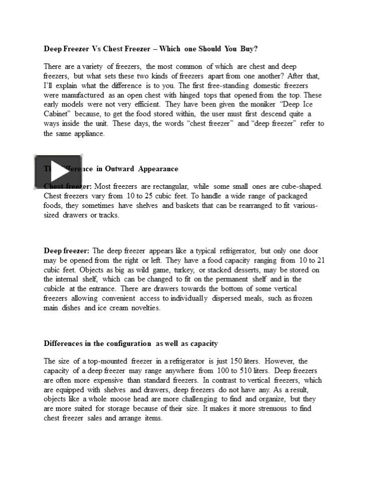 PPT Deep Freezer Vs Chest Freezer Which one Should You Buy