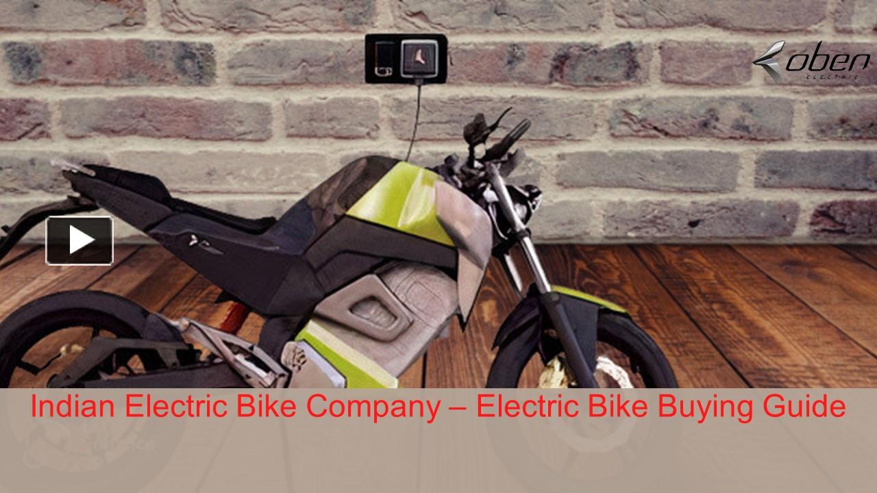 PPT Indian Electric Bike Company Electric Bike Buying Guide