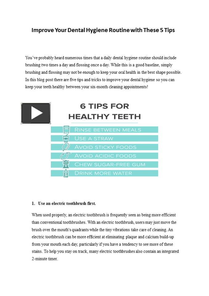 PPT Improve Your Dental Hygiene Routine with These 5 Tips PowerPoint