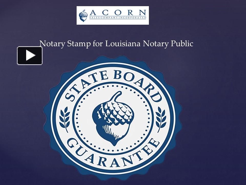 PPT Round Notary Stamp Louisiana PowerPoint presentation free to