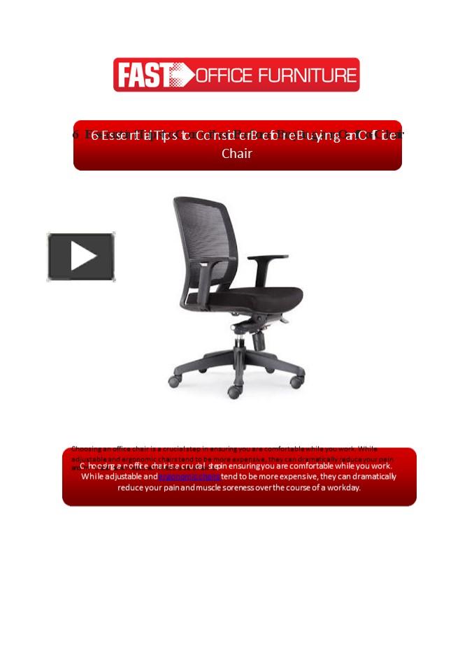 PPT 6 Essential Tips to Consider Before Buying an Office Chair Fast Office Furniture