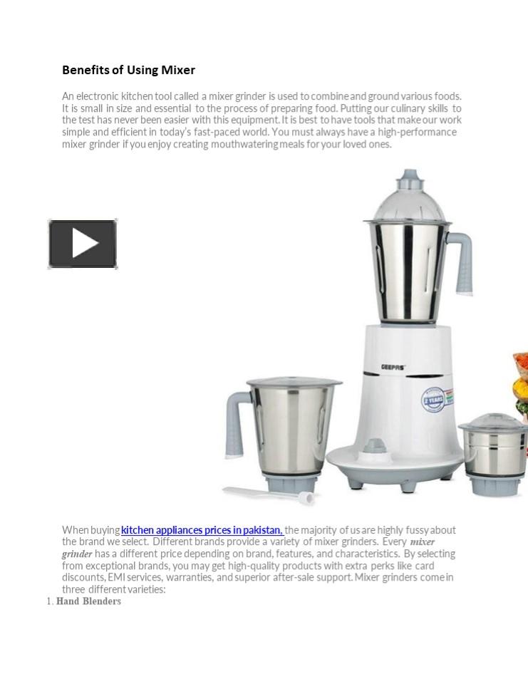 PPT Benefits of Using Mixer PowerPoint presentation free to