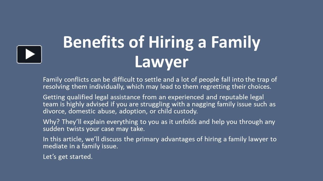 PPT Benefits of Hiring a Family Lawyer PowerPoint presentation free
