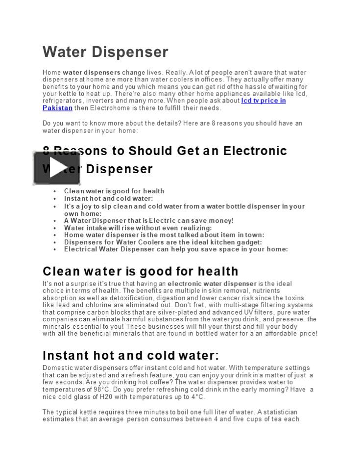 PPT Water Dispenser PowerPoint presentation free to download id