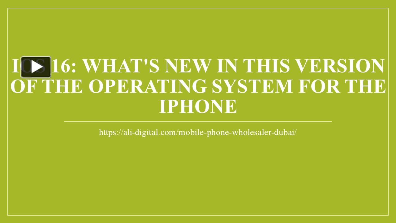 PPT iOS 16 what's new in this version of the operating system for