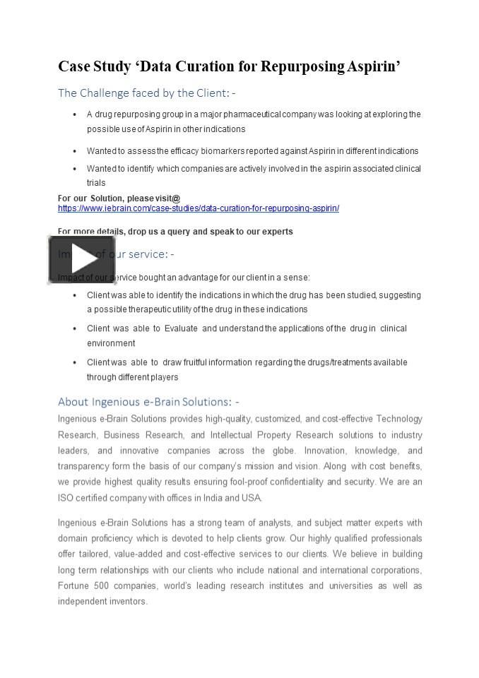 PPT Data Curation for Repurposing Aspirin PowerPoint presentation