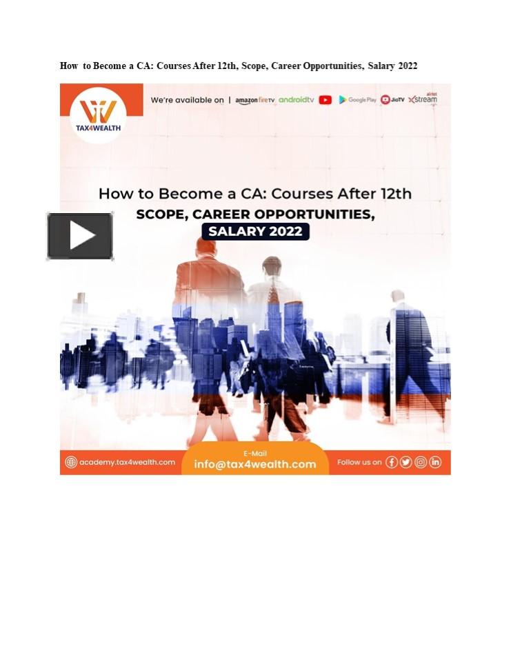 PPT How to a CA, CA Course, CA Test Series, CA Foundation