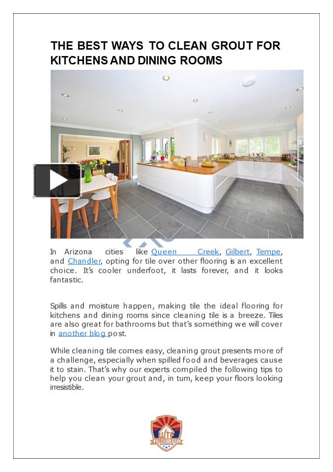 PPT THE BEST WAYS TO CLEAN GROUT FOR KITCHENS AND DINING ROOMS