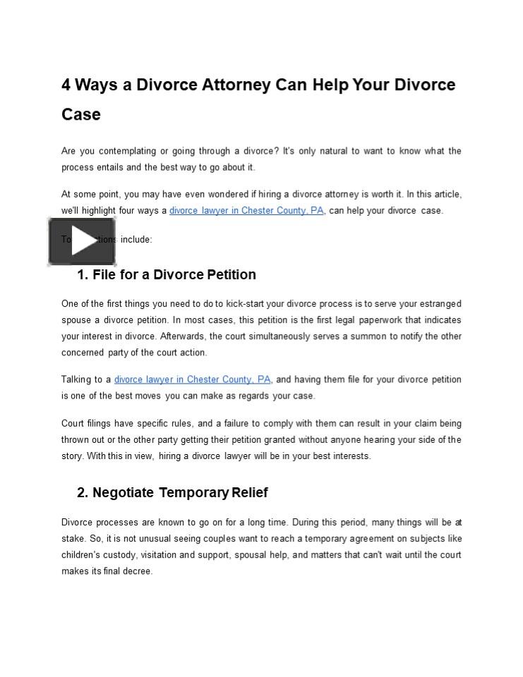 PPT 4 Ways a Divorce Attorney Can Help Your Divorce Case PowerPoint