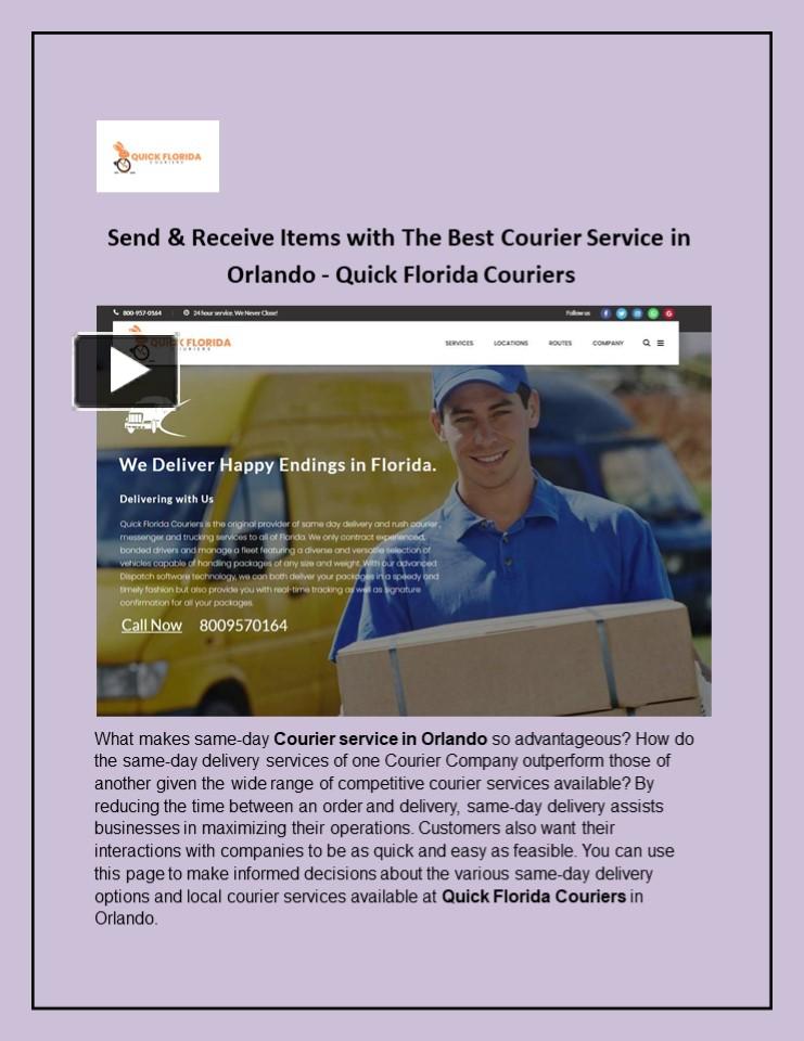 PPT Courier Service in Orlando Quick Florida Couriers PowerPoint