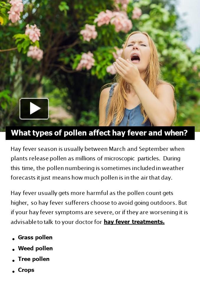 PPT What types of pollen affect hay fever, and when? PowerPoint
