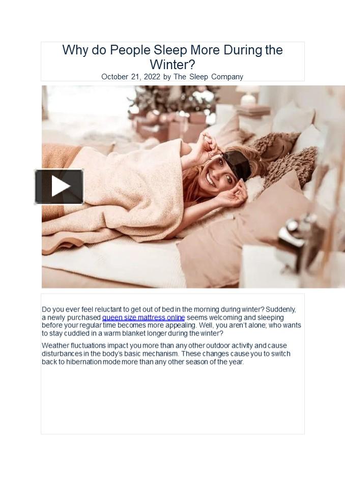 PPT Why do People Sleep More During the Winter? PowerPoint