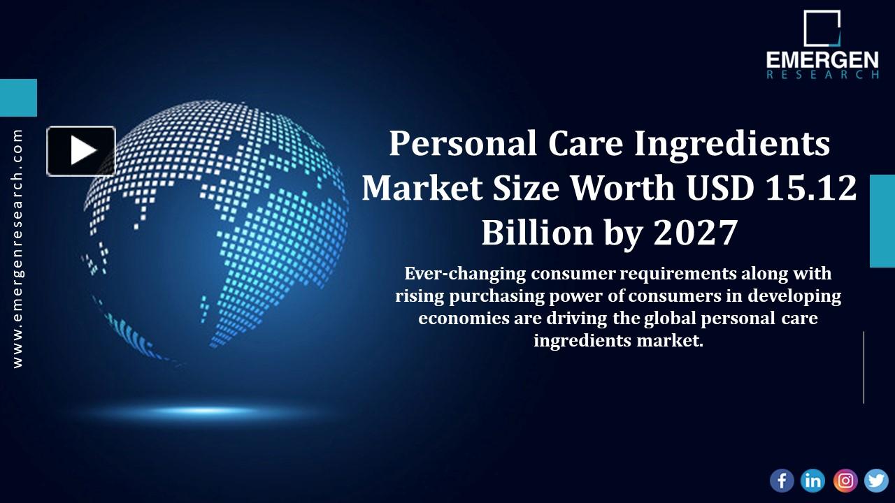 PPT Personal Care Ingredients Market Revenue Size, Trends and Factors