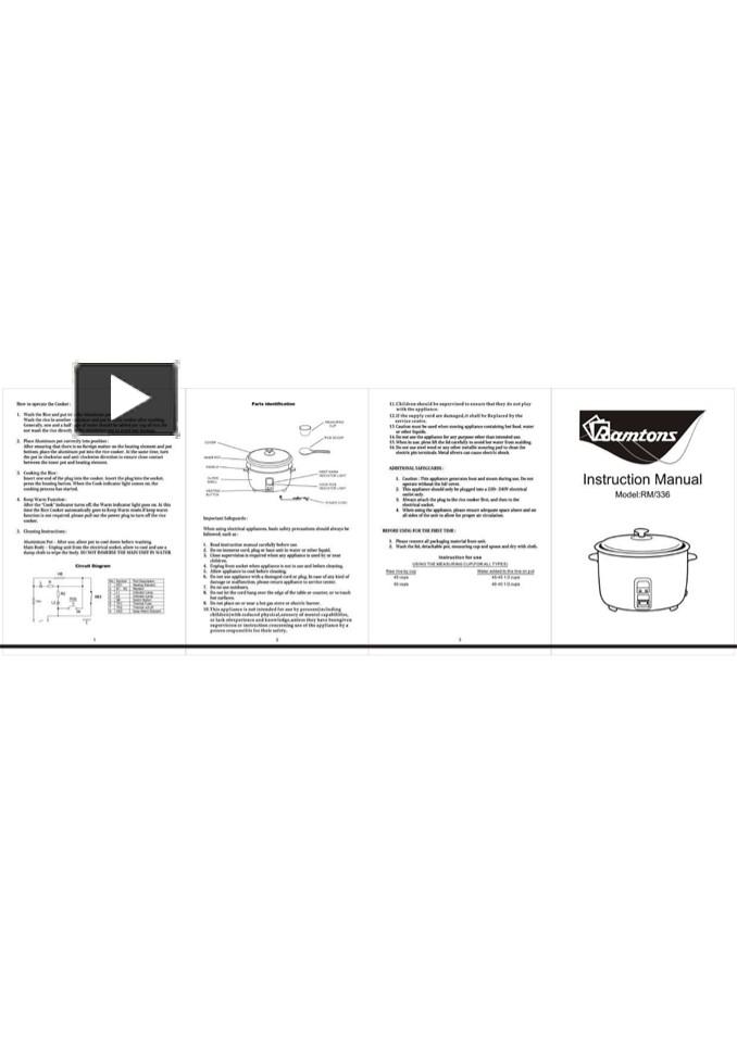 PPT How to Use the Rice Cooker + Steamer Manual PowerPoint