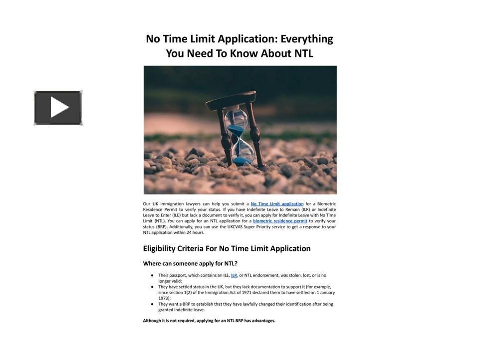 PPT No Time Limit Application Everything You Need To Know About NTL