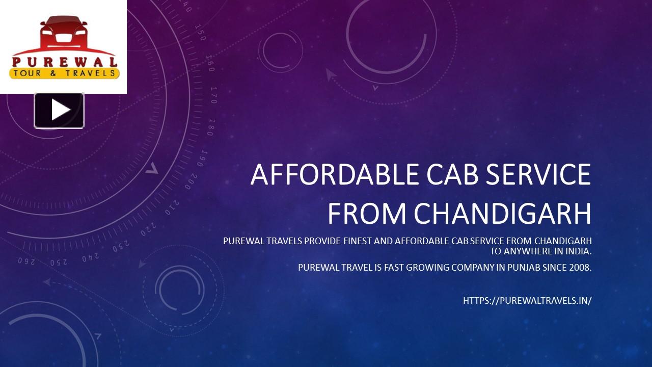 PPT Best Cab Service from Chandigarh PowerPoint presentation free