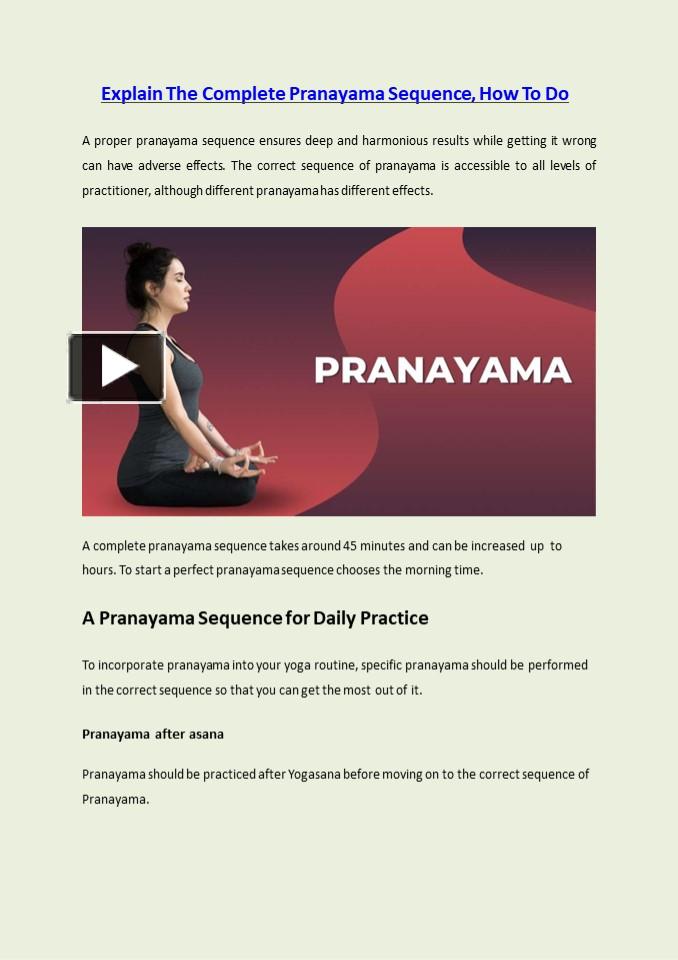 PPT Explain The Complete Pranayama Sequence, How To Do PowerPoint presentation free to