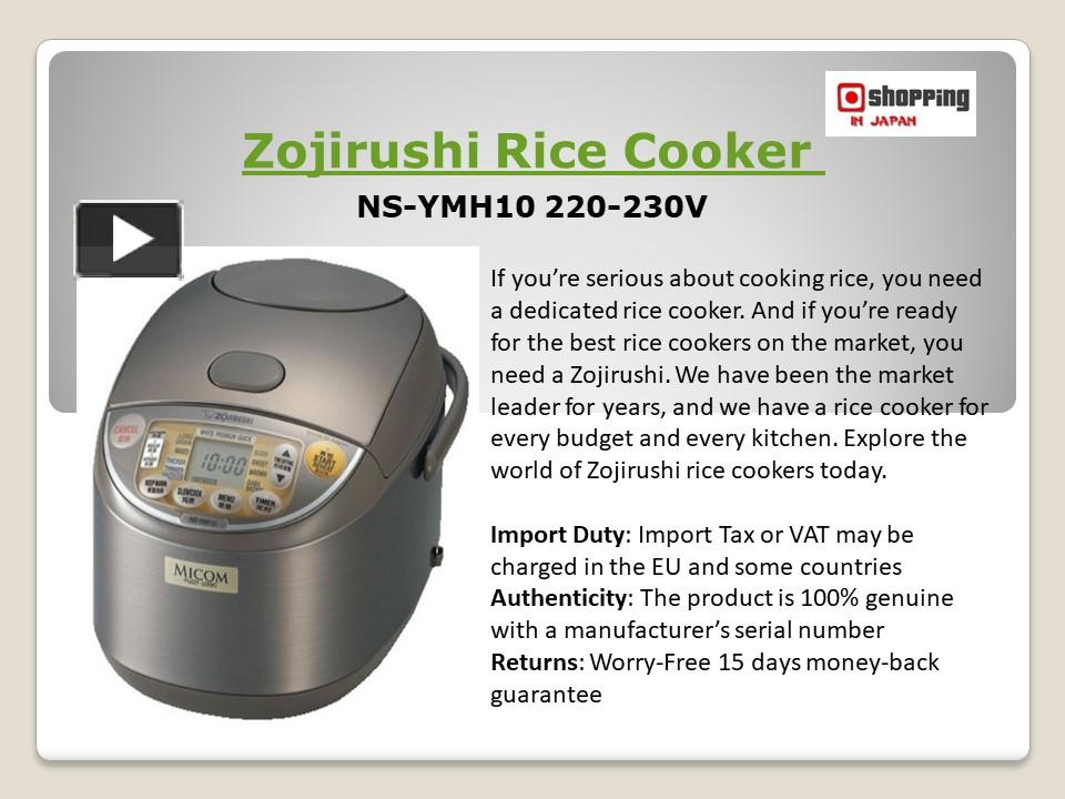 PPT Zojirushi Rice Cooker PowerPoint presentation free to download