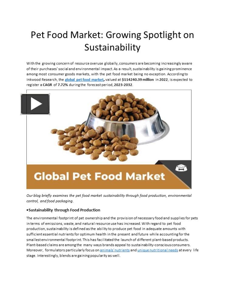 PPT Pet Food Market Growing Spotlight on Sustainability Growth