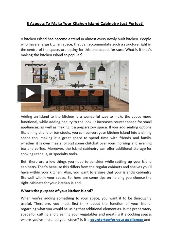 PPT 3 Aspects To Make Your Kitchen Island Just Perfect