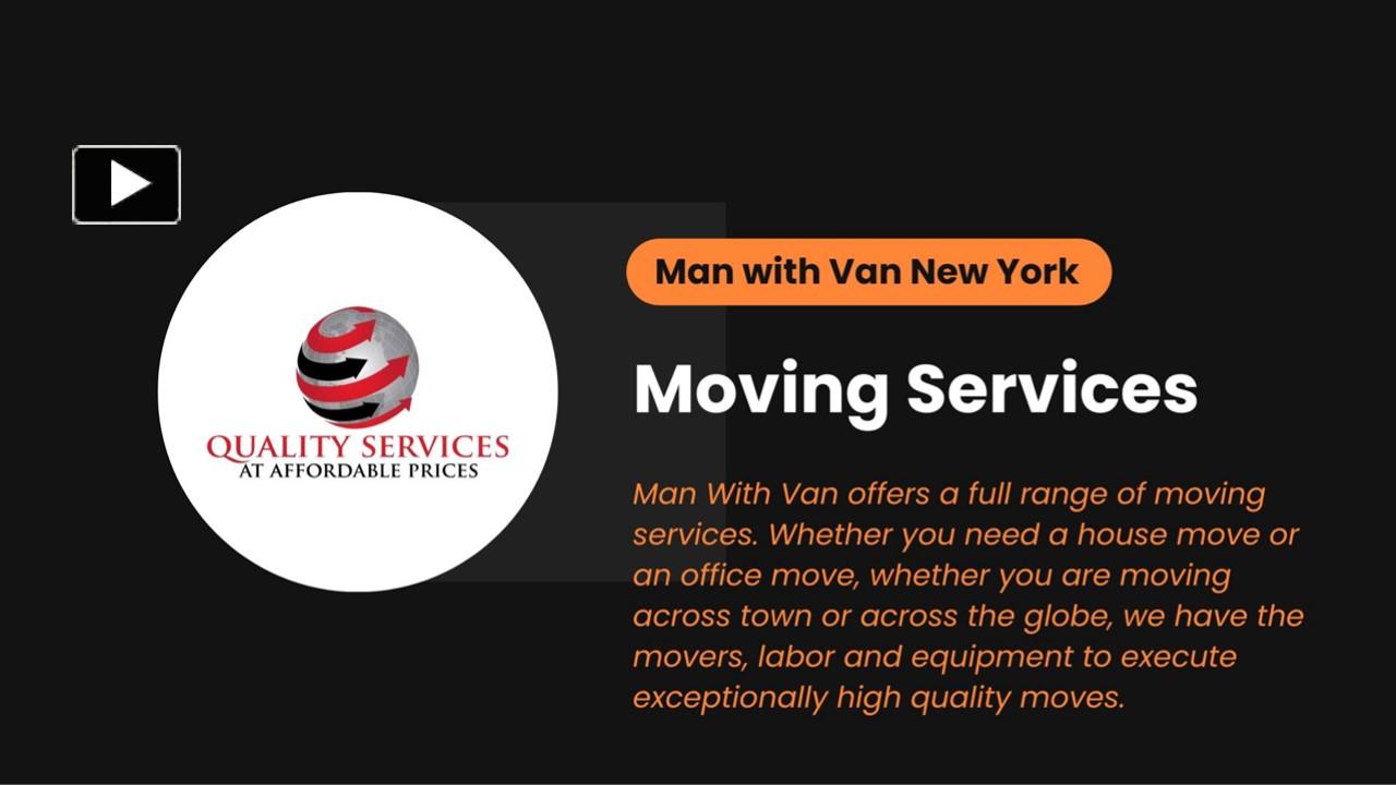 PPT Moving Services Man with Van NY PowerPoint presentation free