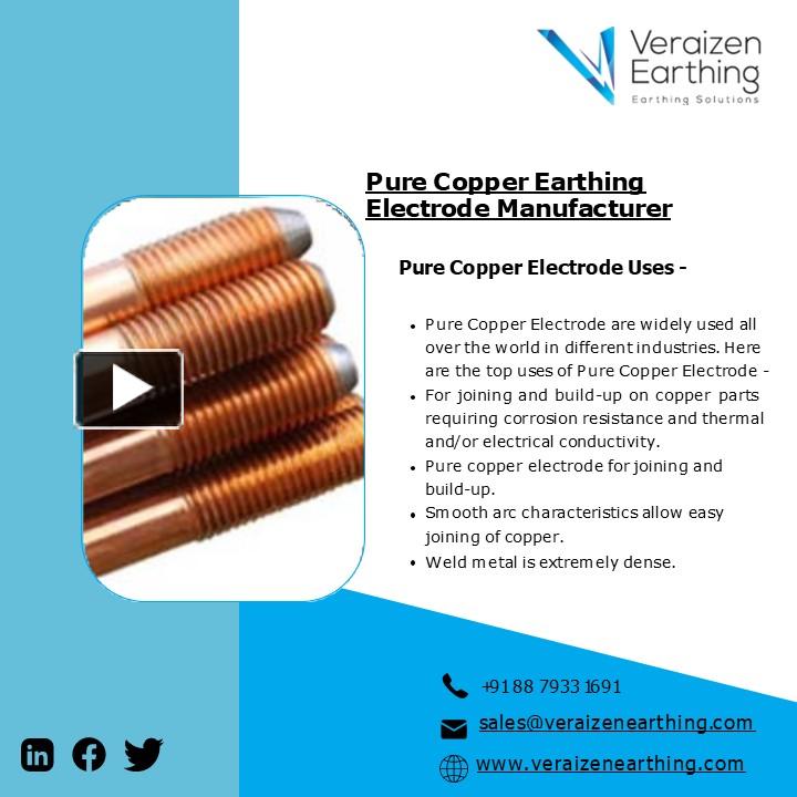 PPT Pure Copper Earthing Electrode Copper Bonded Threaded Electrode