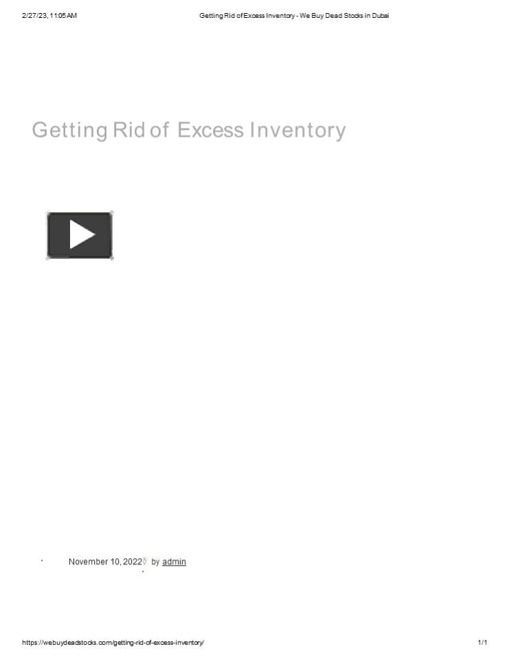 PPT Getting Rid of Excess Inventory PowerPoint presentation free to