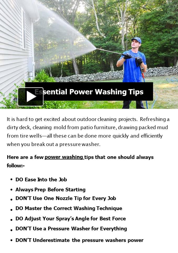 PPT Essential Power Washing Tips PowerPoint presentation free to
