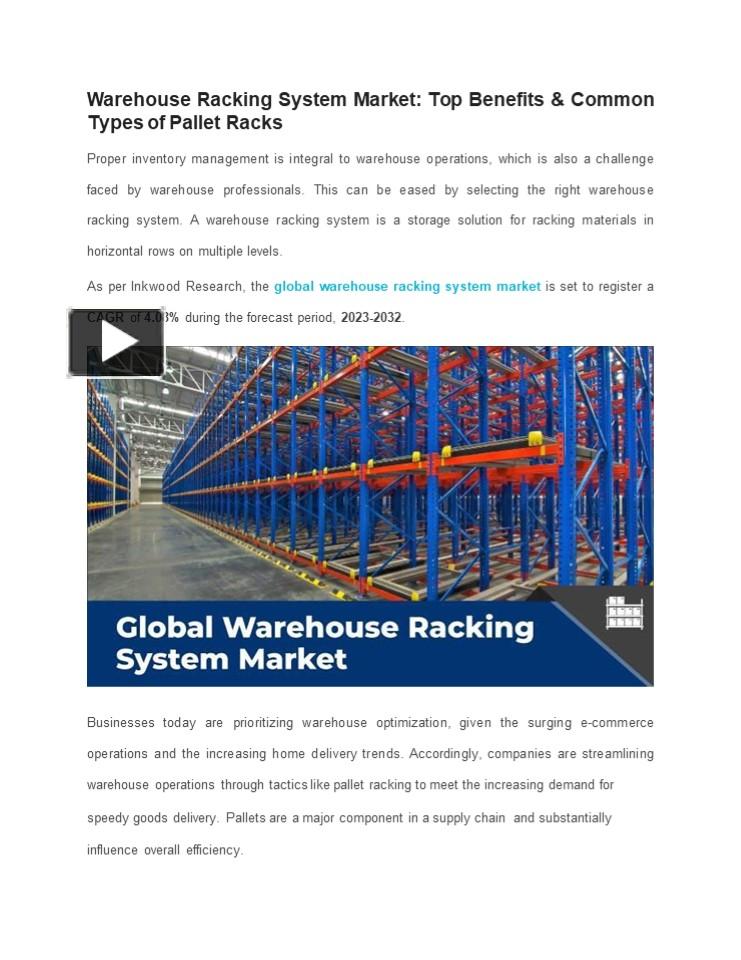 PPT Warehouse Racking System Market Top Benefits & Common Types of Pallet Racks PowerPoint