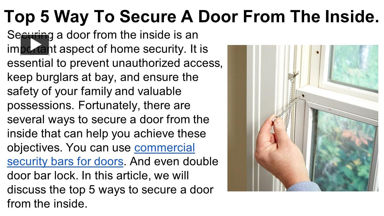 PPT Top 5 Way To Secure A Door From The Inside. PowerPoint