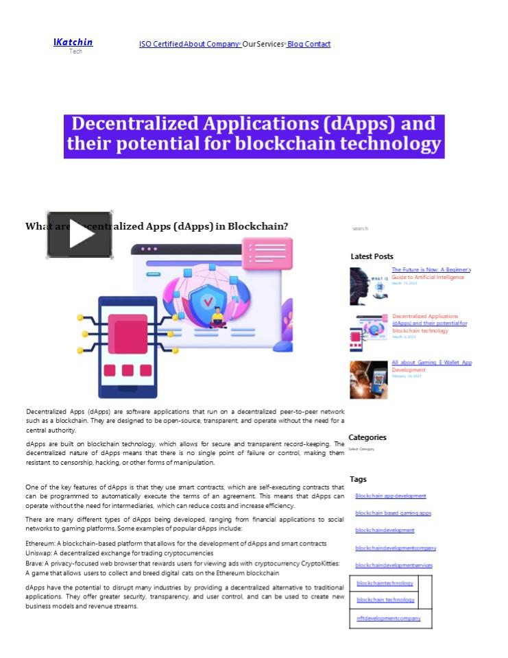 PPT Decentralized Applications (dApps) and their potential for