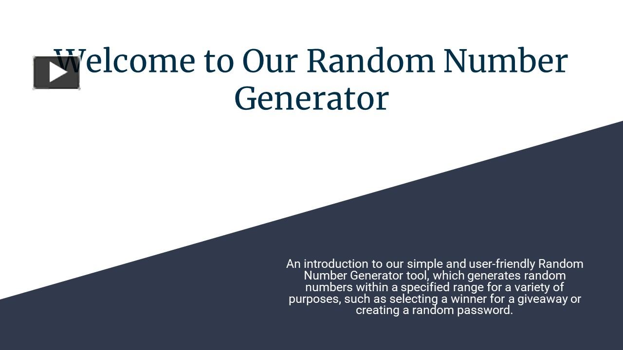 PPT Best Random Number Generator PowerPoint presentation free to