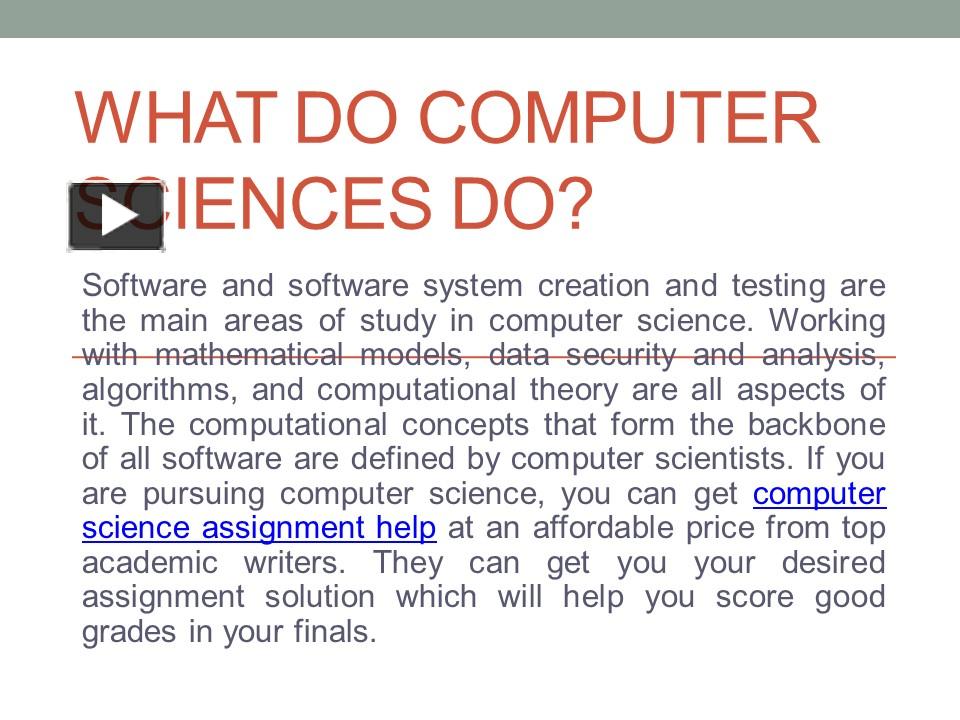PPT What do computer science do? PowerPoint presentation free to download id 96aa05ZDNhY