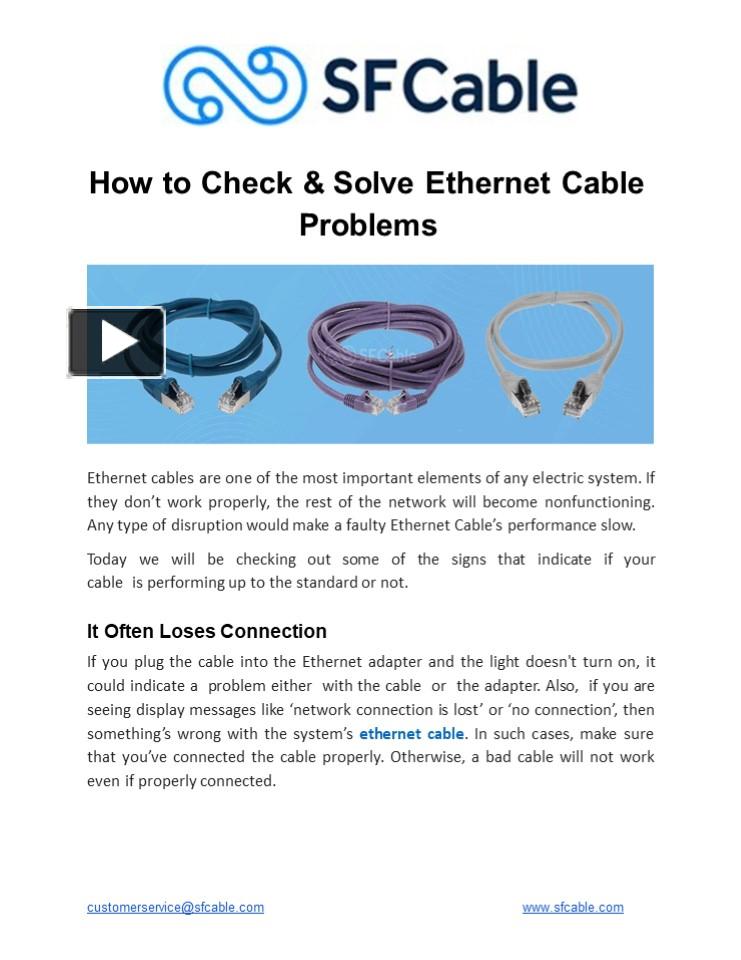 PPT How to Check & Solve Cable Problems PowerPoint