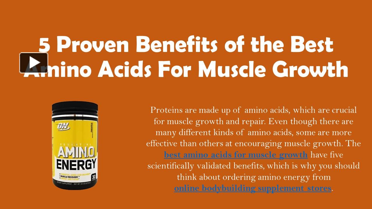 PPT 5 Proven Benefits of the Best Amino Acids For Muscle Growth PowerPoint presentation free